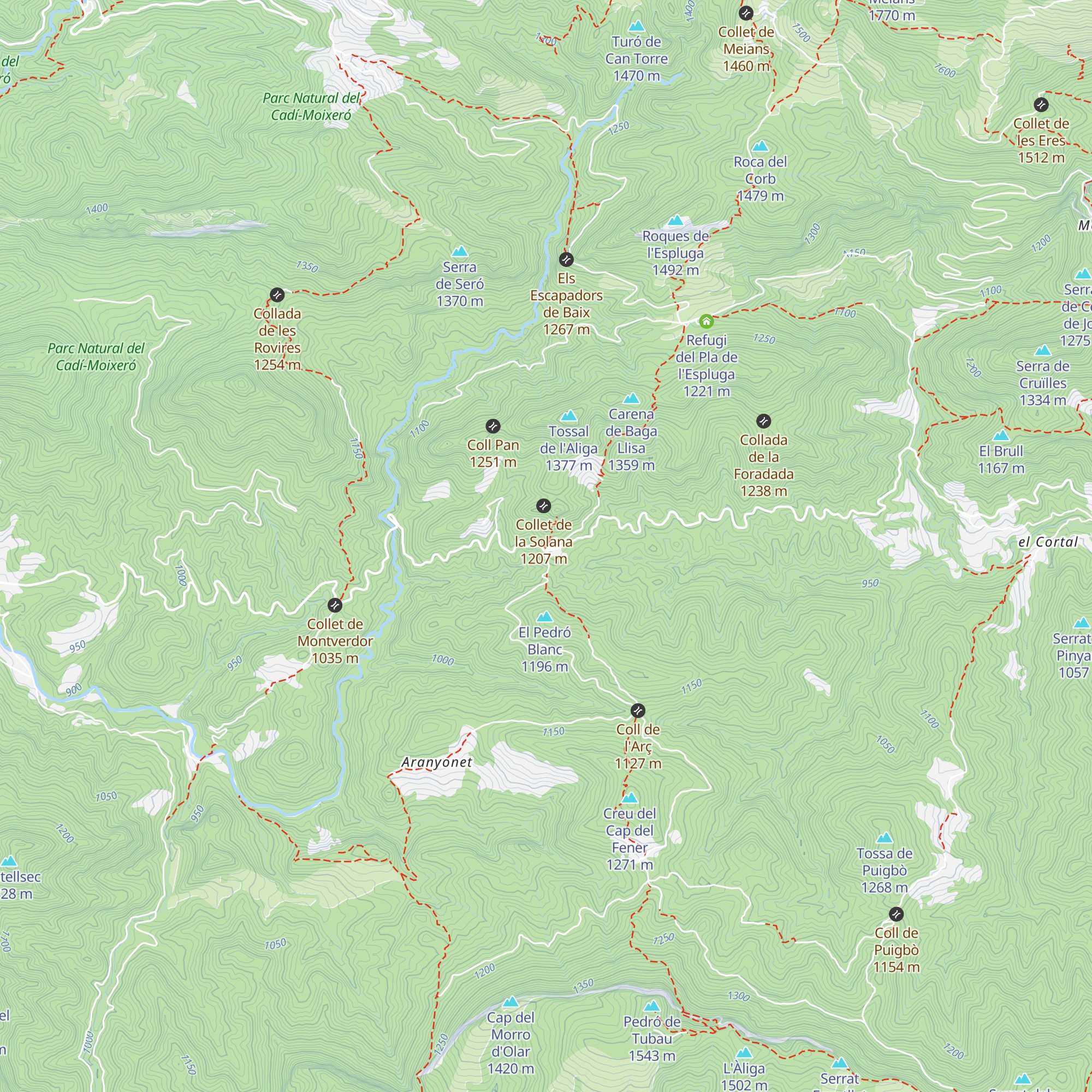 Refugi de Coll de Merolla map