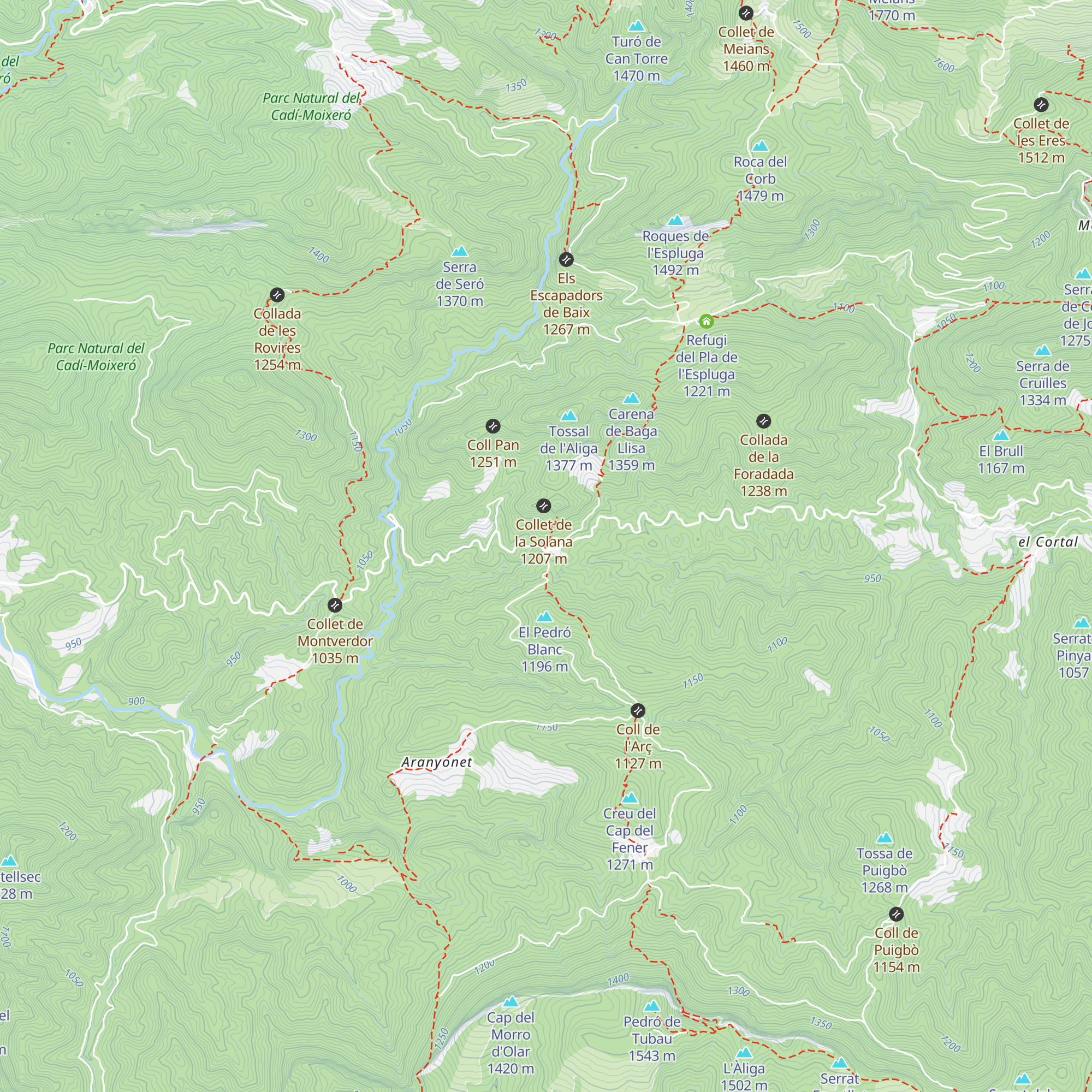 Refugi de Coll de Merolla map