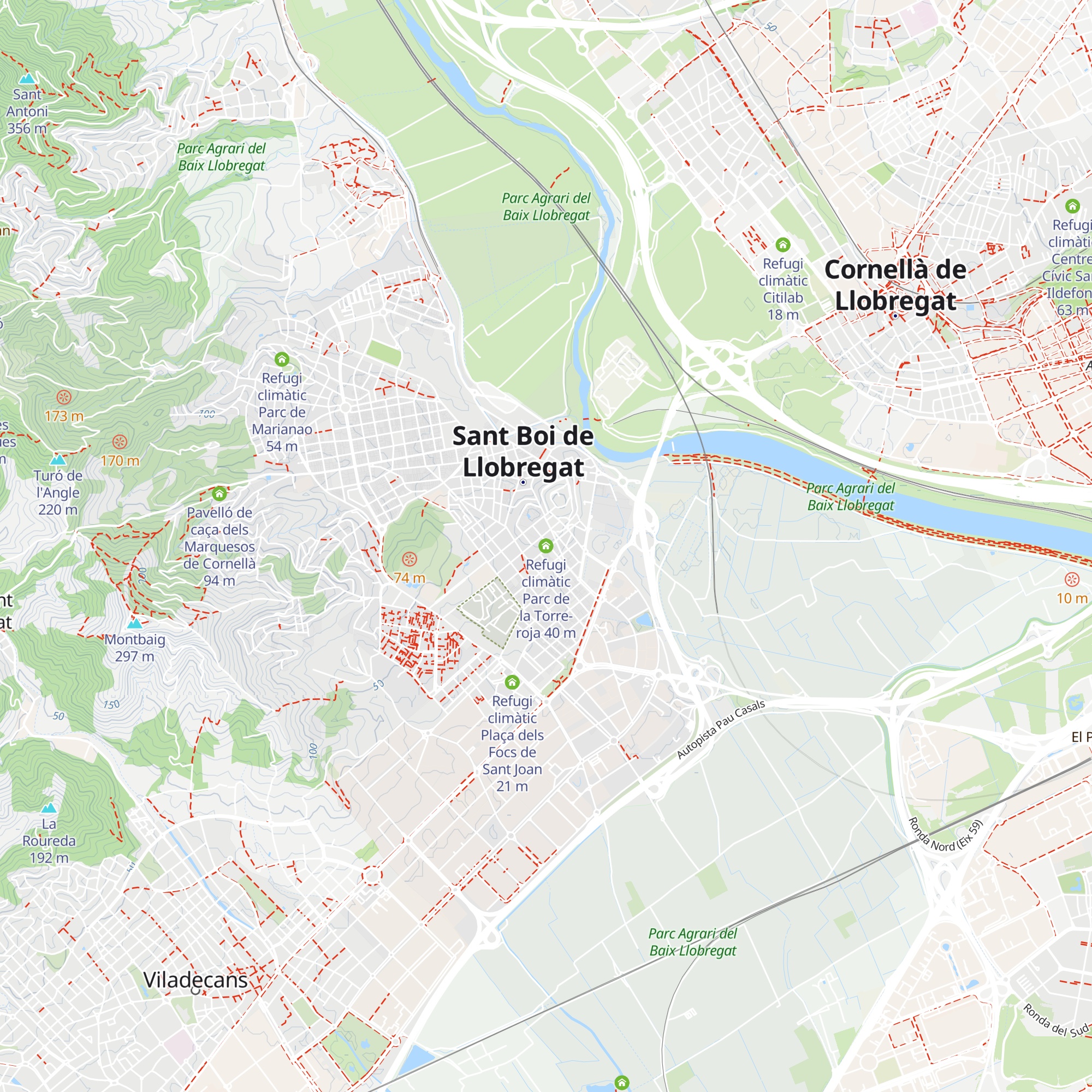 Refugi climàtic Parc de la Torre-roja map