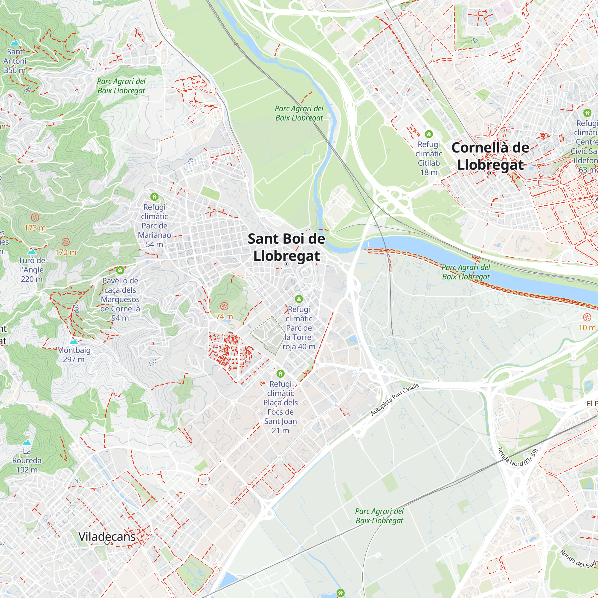 Refugi climàtic Parc de la Torre-roja map