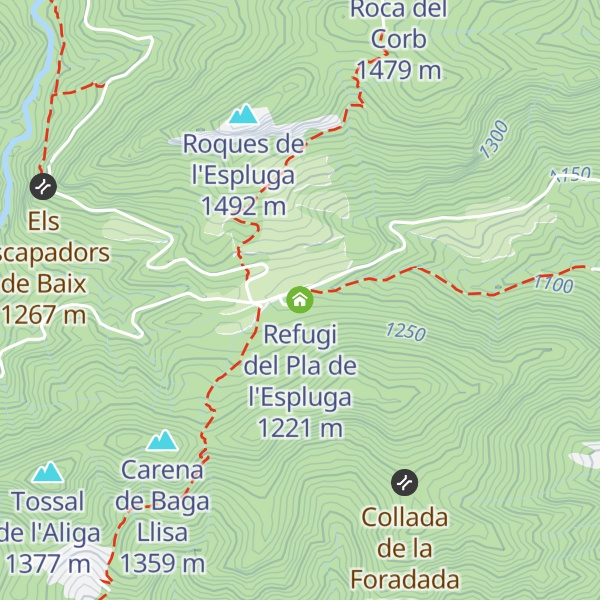 Map of Refugi del Pla de l'Espluga