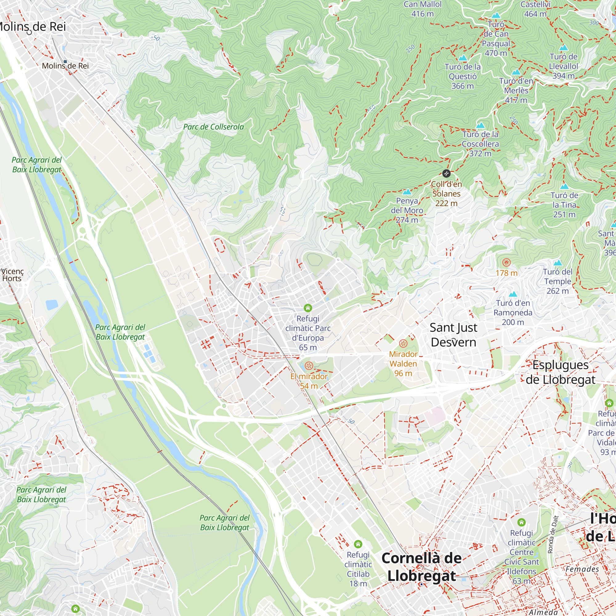 Refugi climàtic Parc d'Europa map