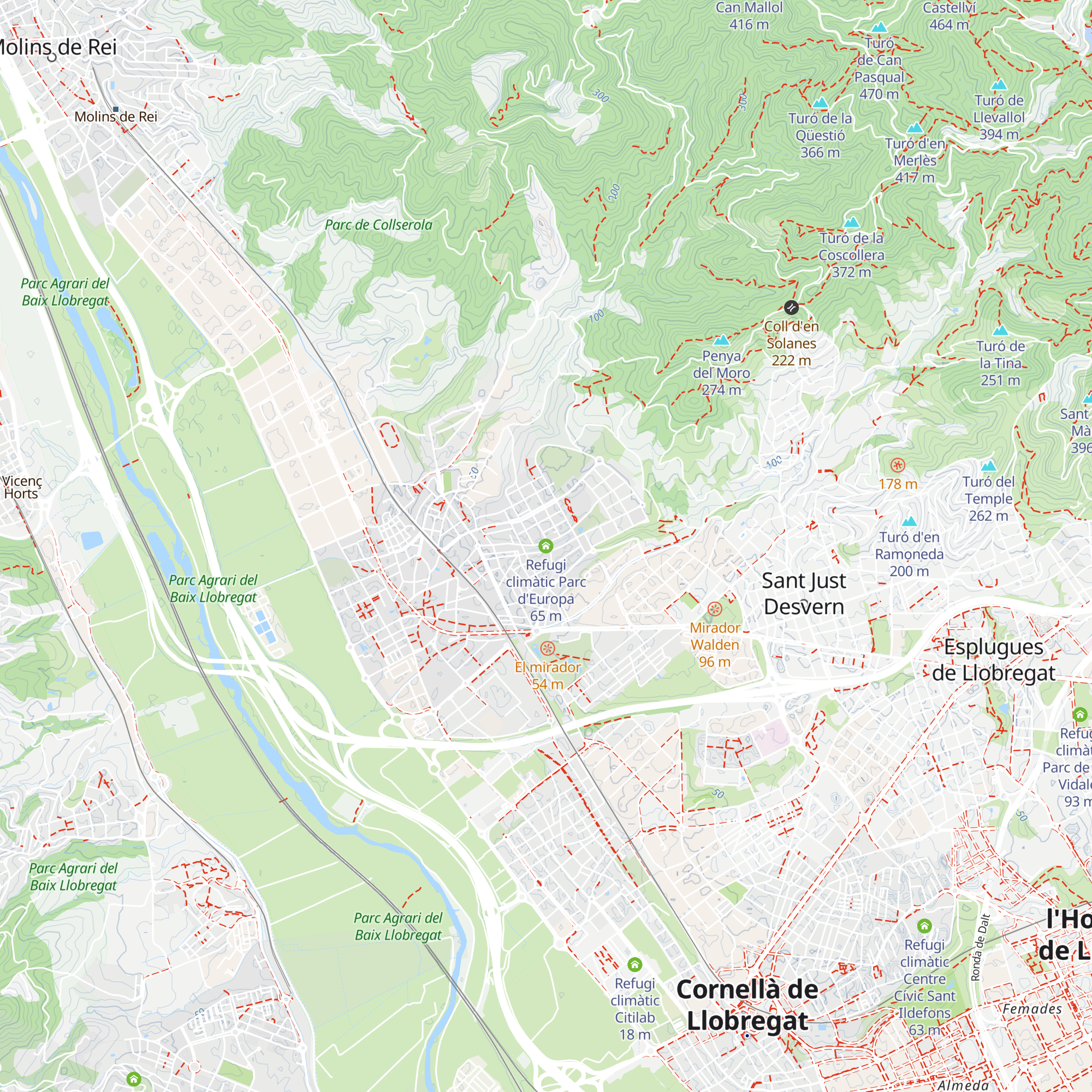 Refugi climàtic Parc d'Europa map
