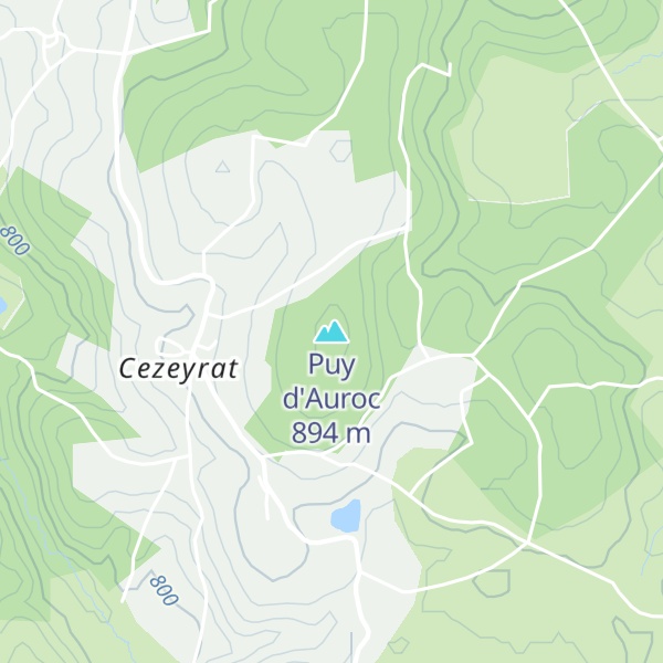 Map of Puy d'Auroc