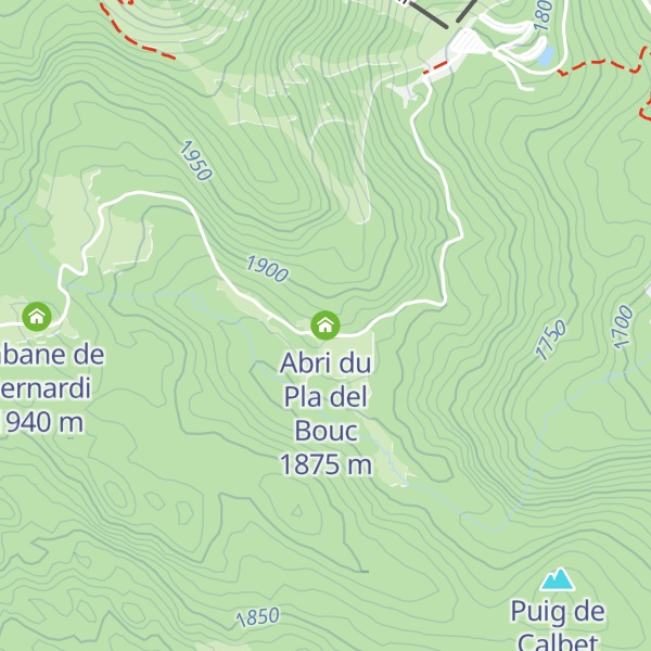 Map of Abri du Pla del Bouc