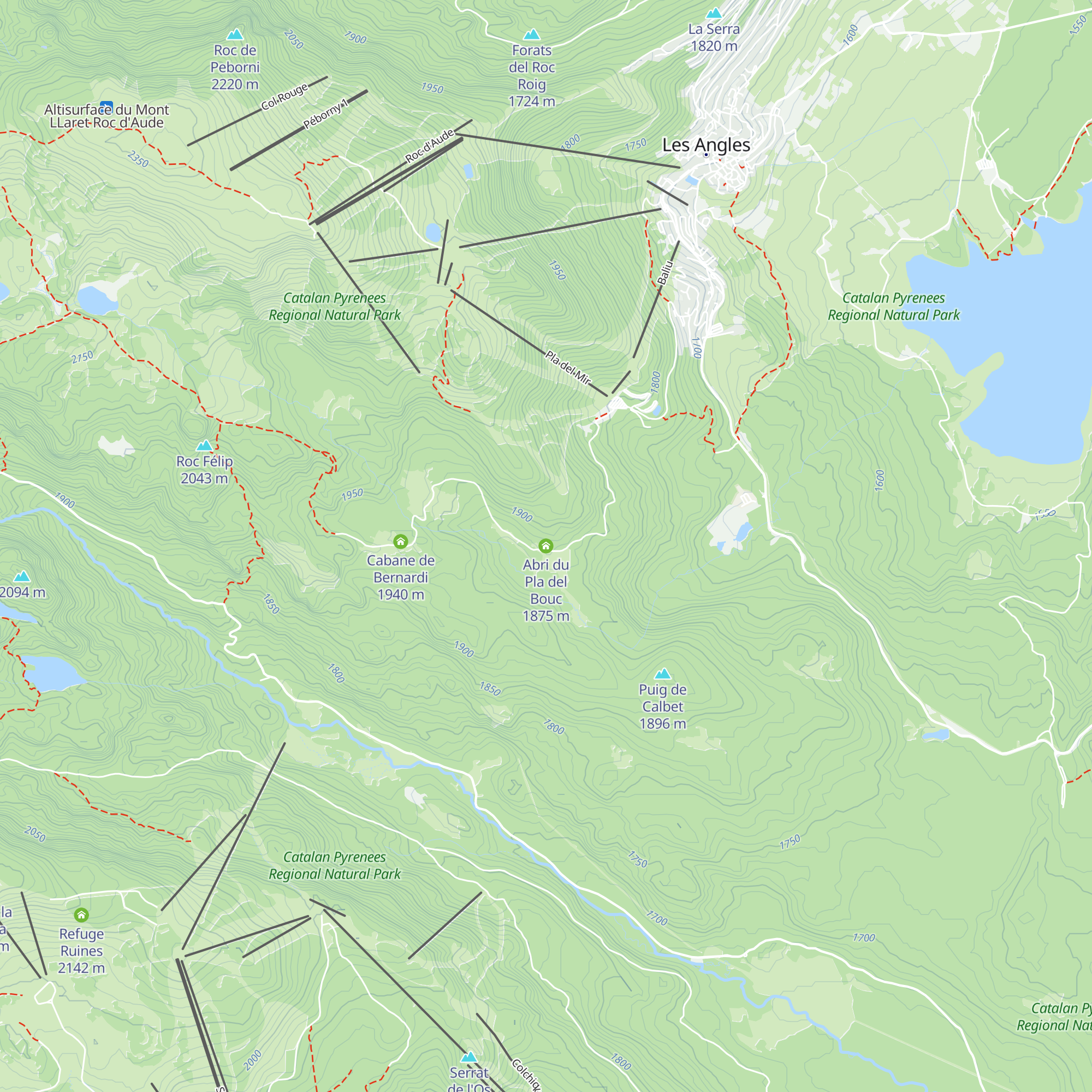 Abri du Pla del Bouc map