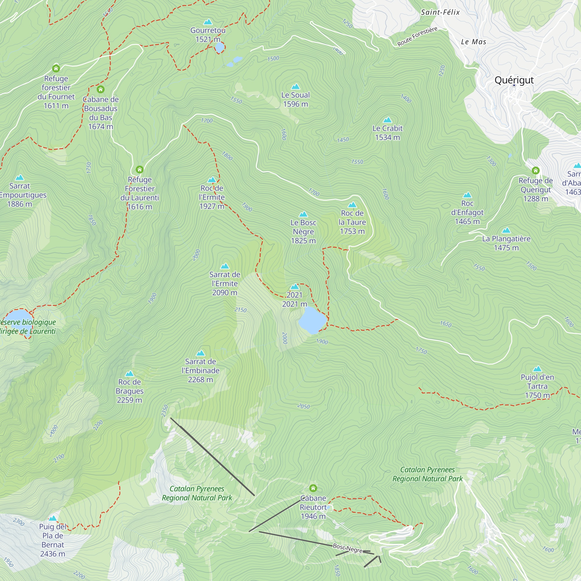 Refuge de La Bentaillole map