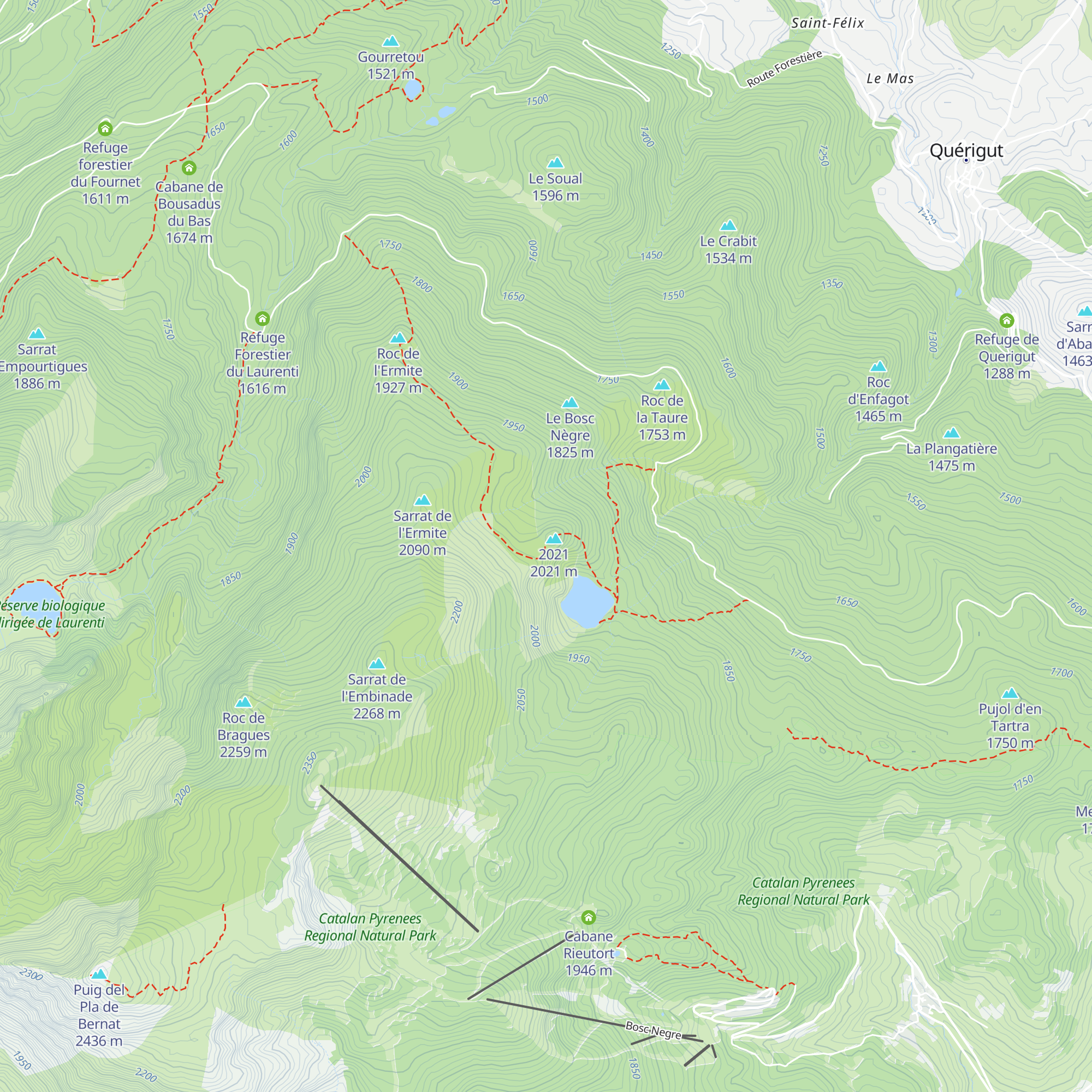 Refuge de La Bentaillole map
