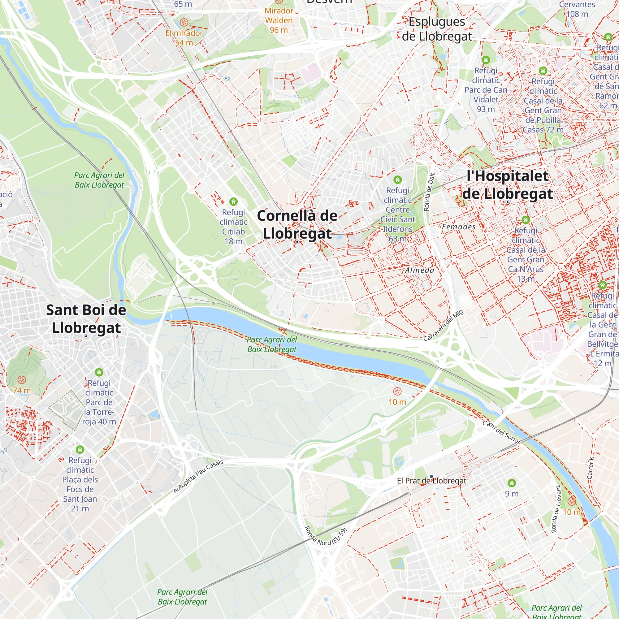 Refugi climàtic Parc Esportiu Llobregat map
