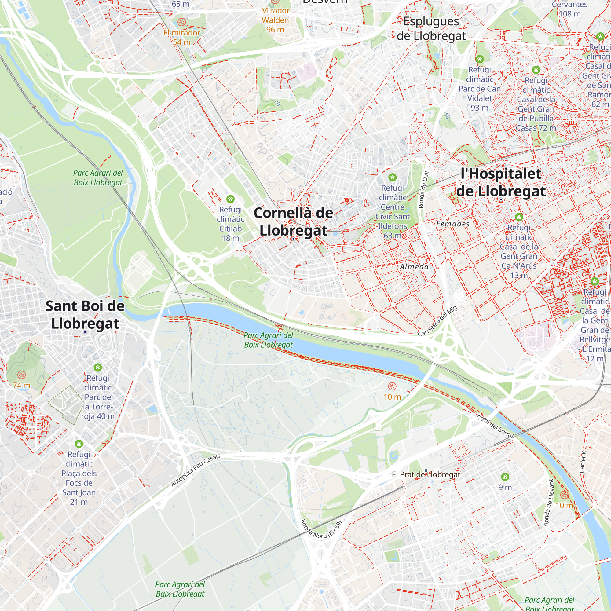 Refugi climàtic Parc Esportiu Llobregat map