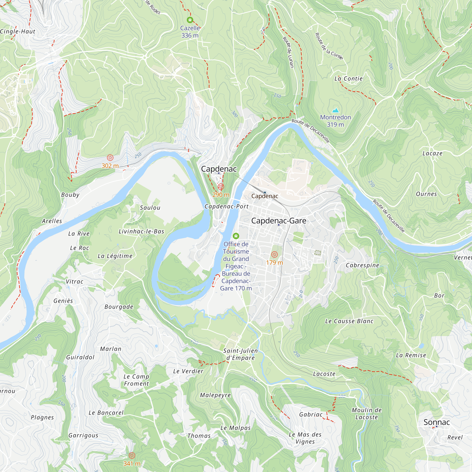 Office de Tourisme du Grand Figeac - Bureau de Capdenac-Gare map