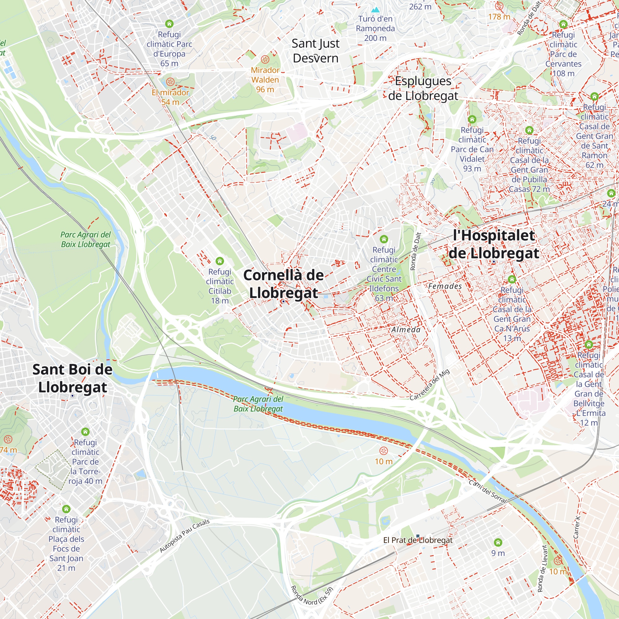Refugi climàtic Parc de Rosa Sensat map