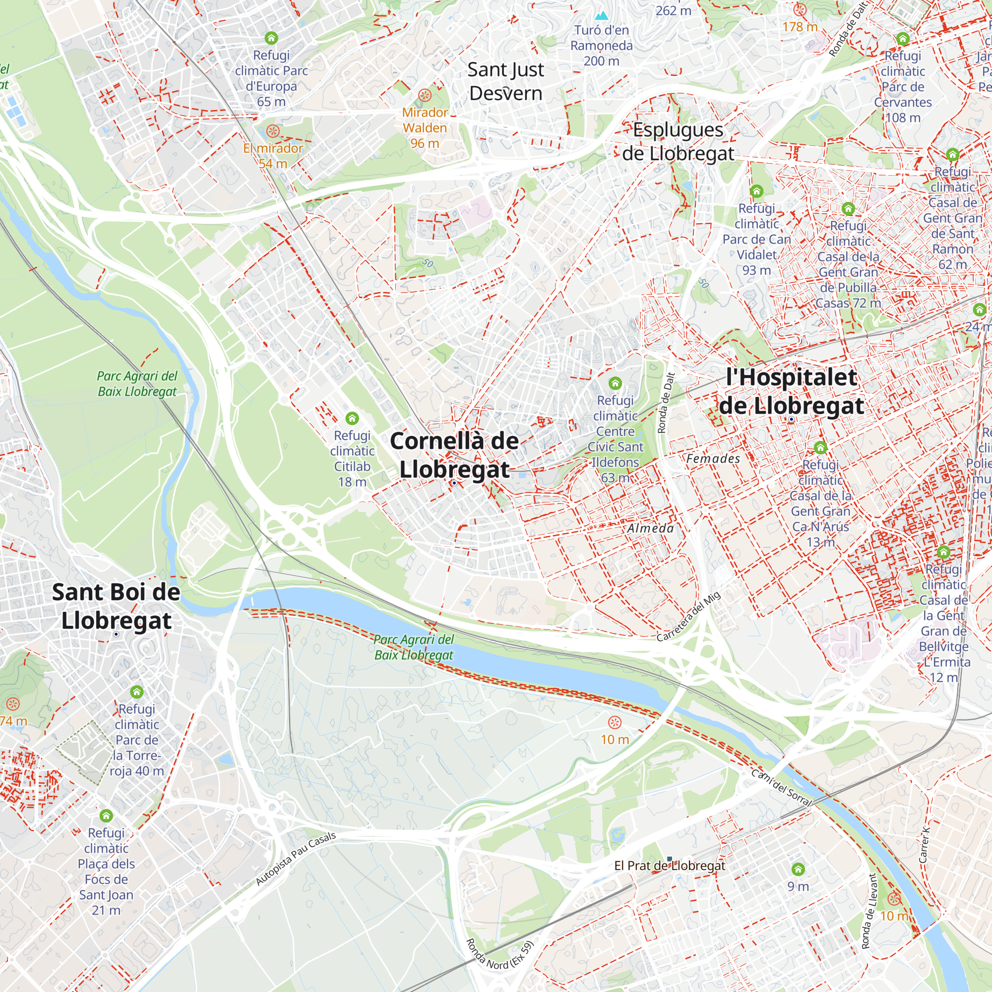 Refugi climàtic Parc de Rosa Sensat map