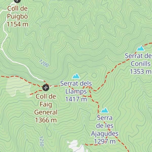 Map of Serrat dels Llamps