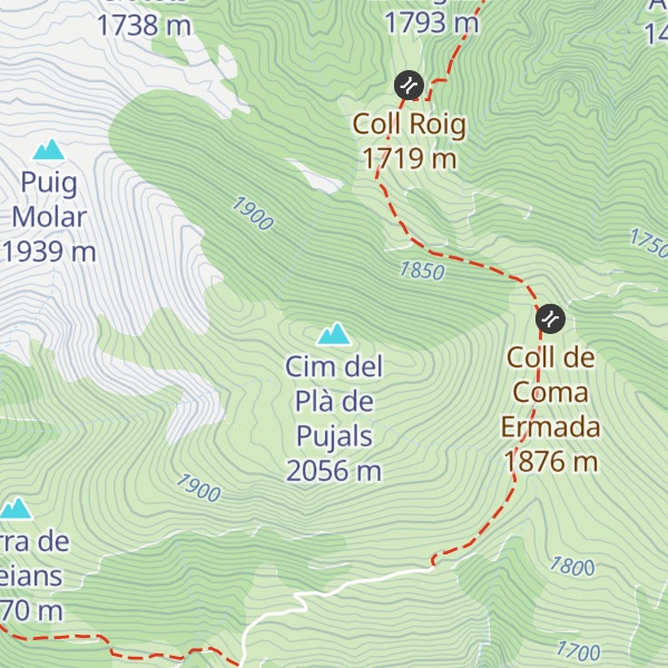 Map of Cim del Plà de Pujals