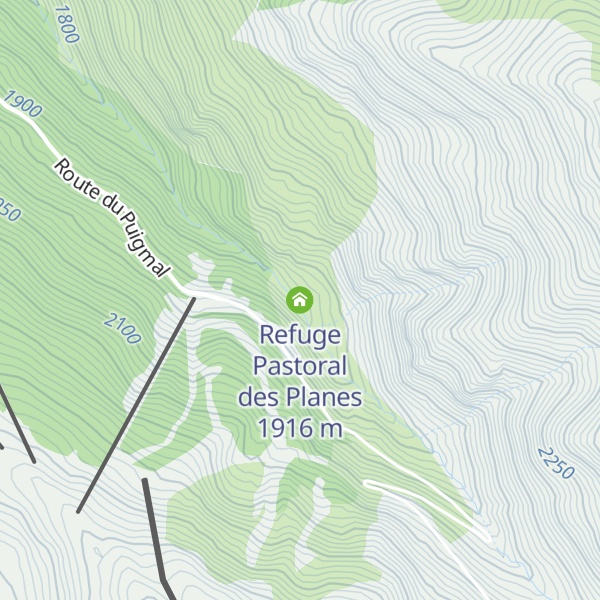 Map of Refuge Pastoral des Planes