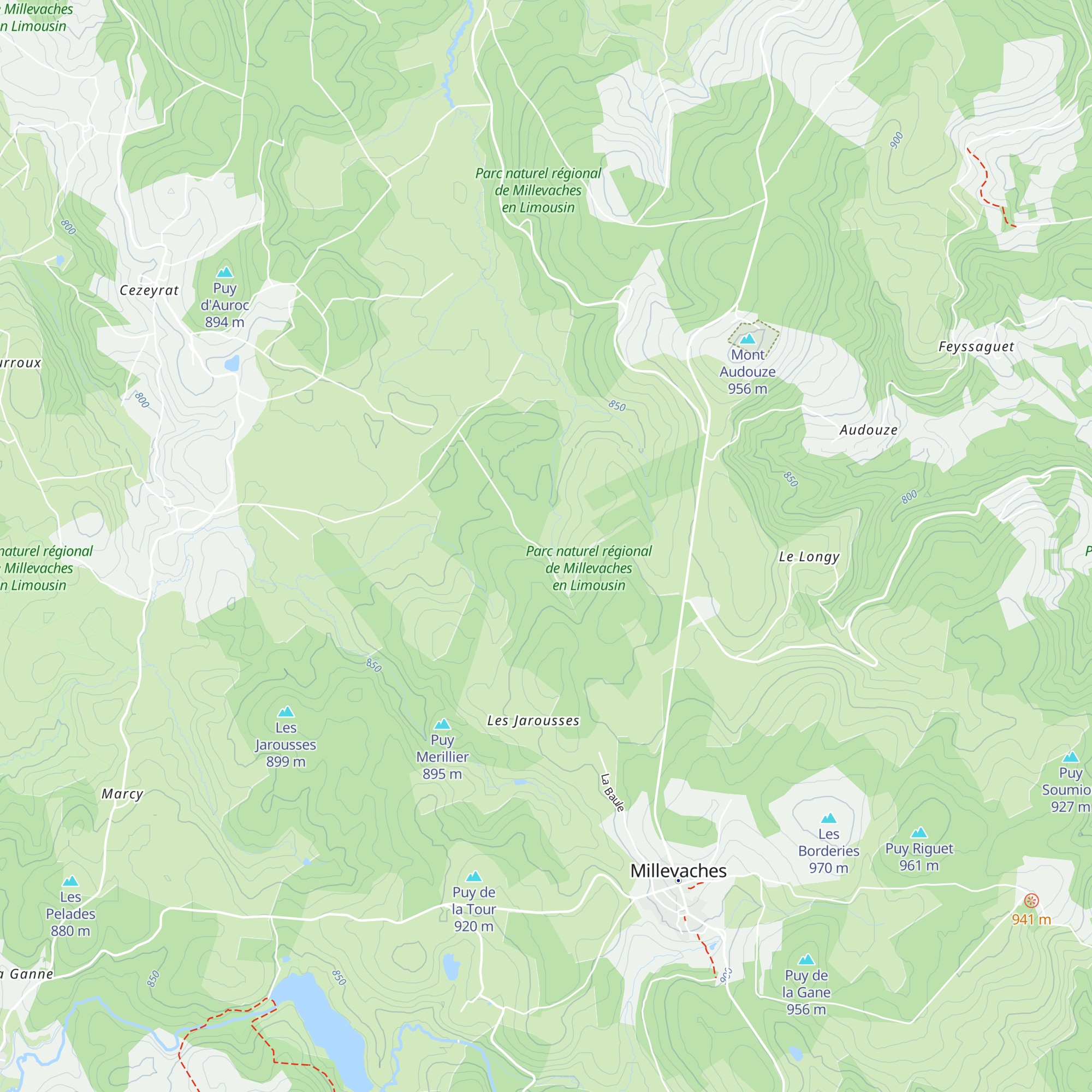 Cabane des sources de la Vienne map