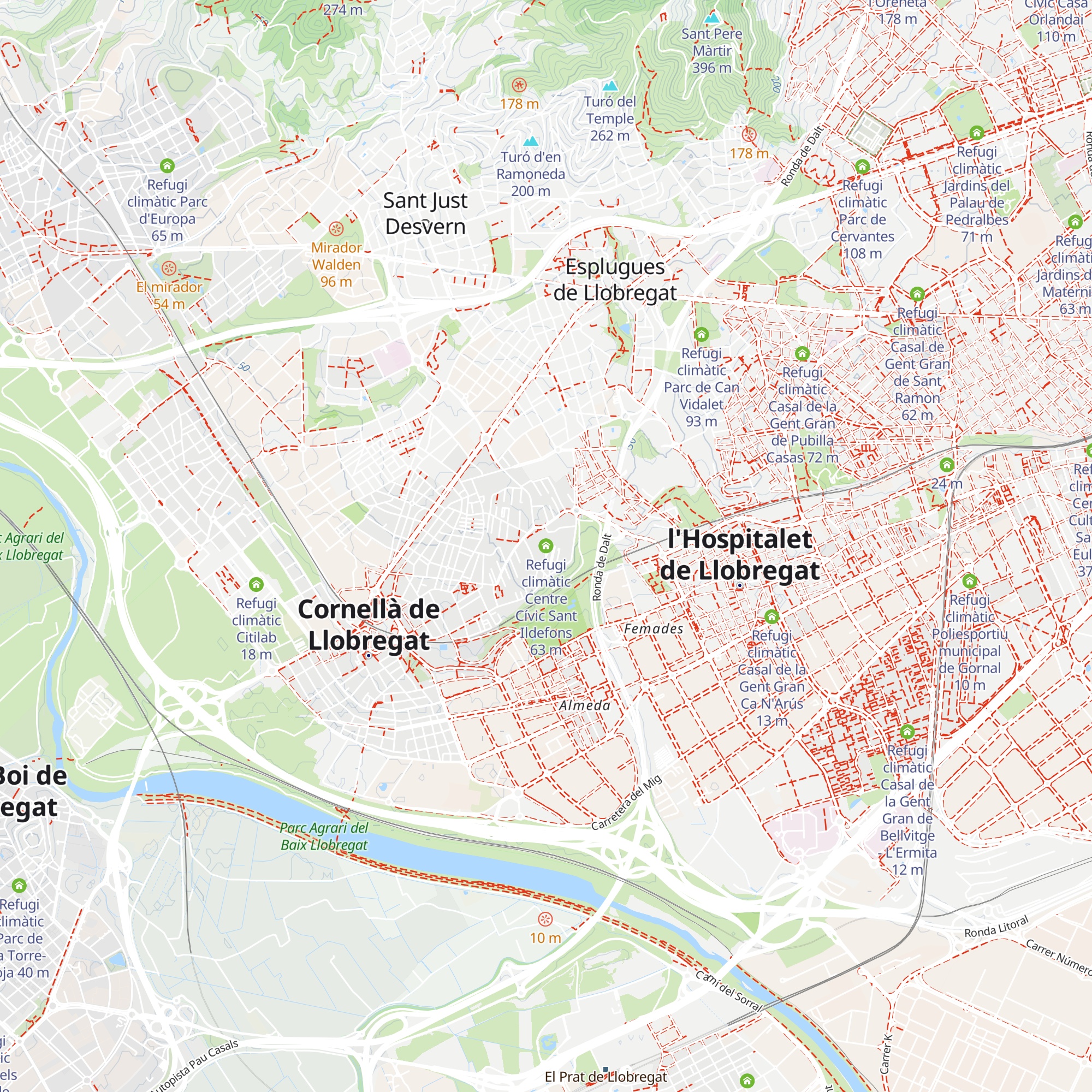 Refugi climàtic Centre Cívic Sant Ildefons map