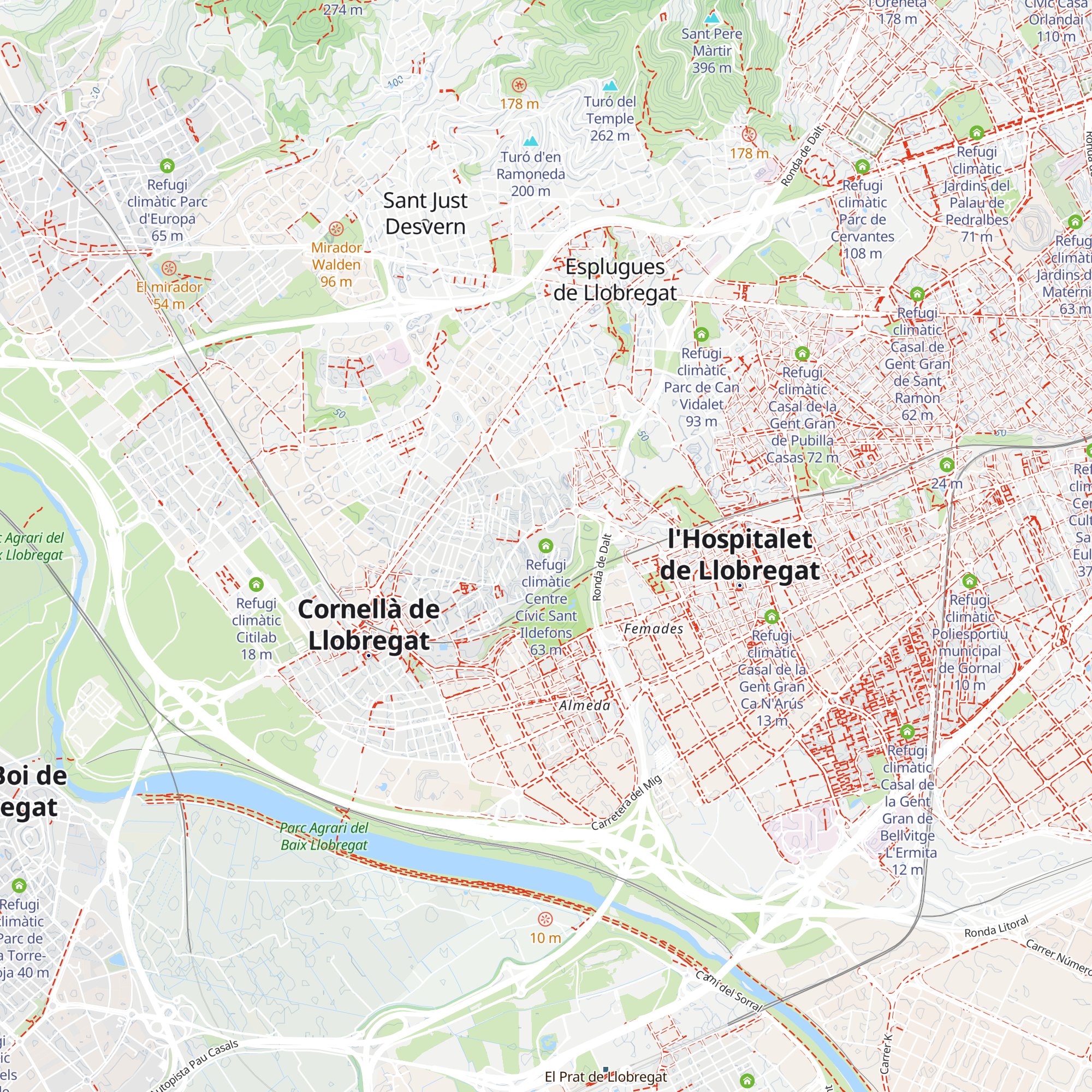 Refugi climàtic Centre Cívic Sant Ildefons map