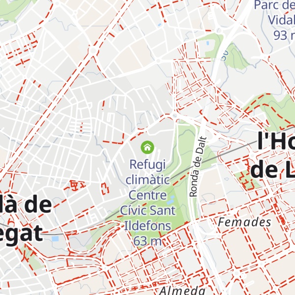 Map of Refugi climàtic Centre Cívic Sant Ildefons