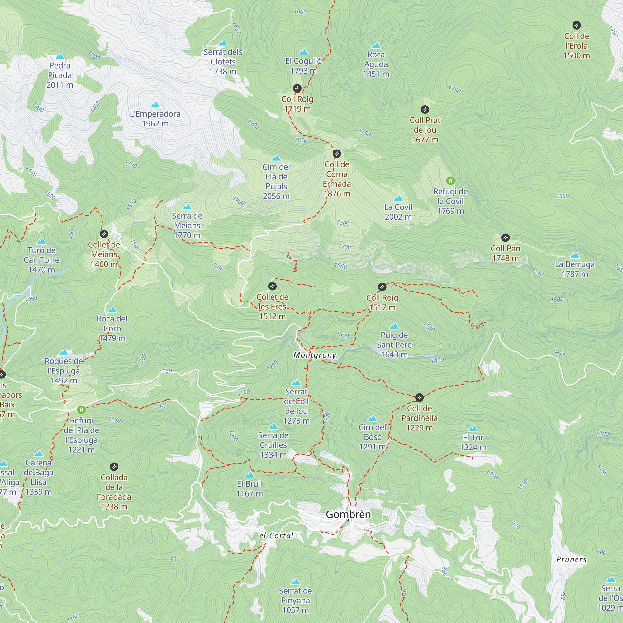 Refugi de les Planelles map