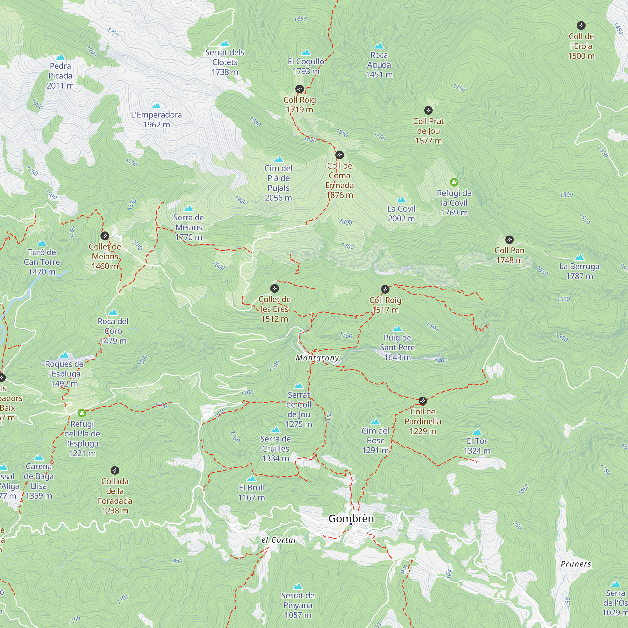 Refugi de les Planelles map