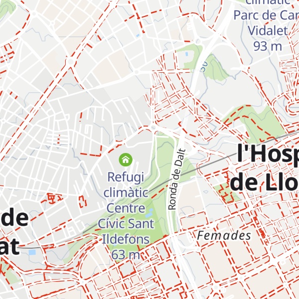 Map of Refugi climàtic Biblioteca Sant Ildefons
