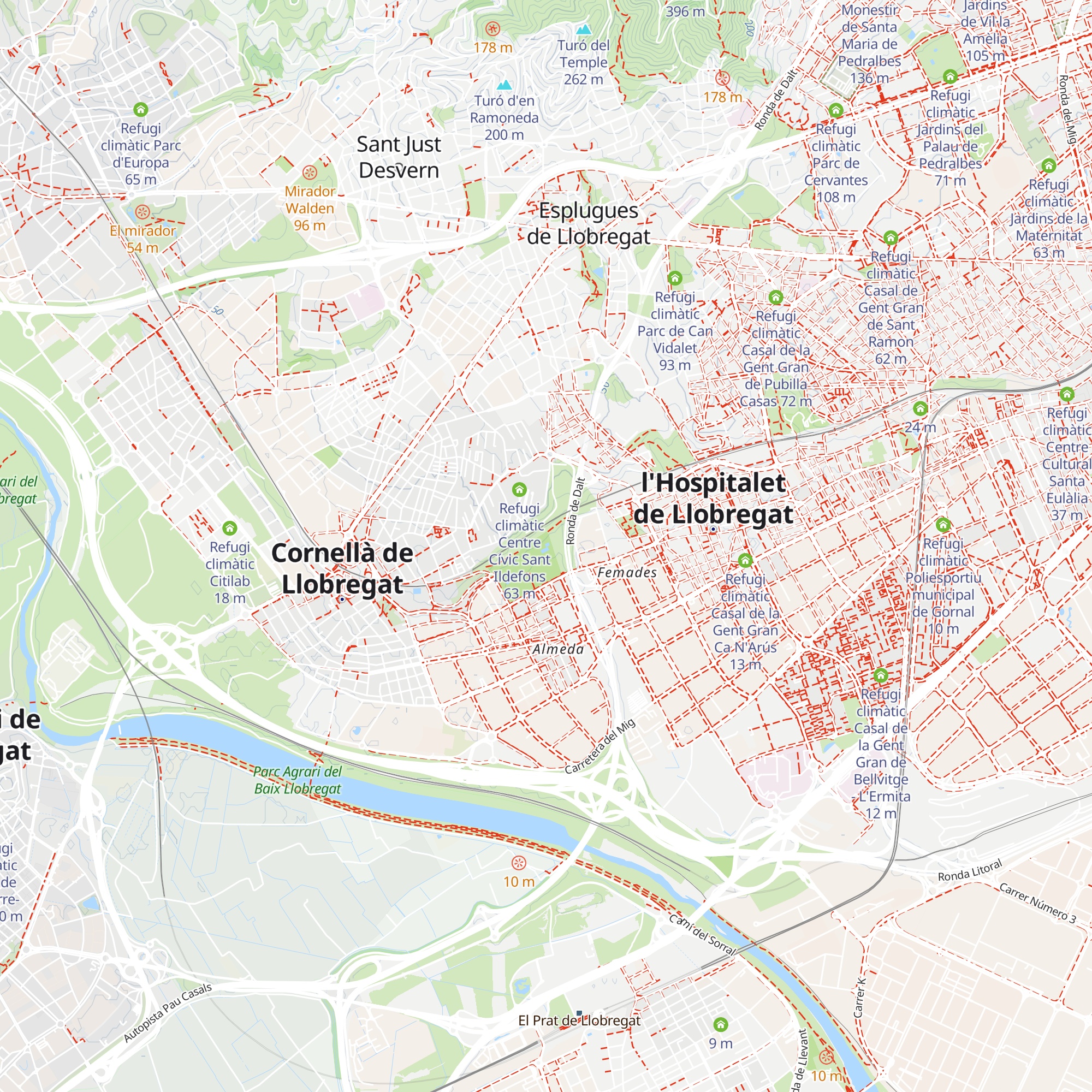 Refugi climàtic Complex Aquàtic i Esportiu Can Mercader map
