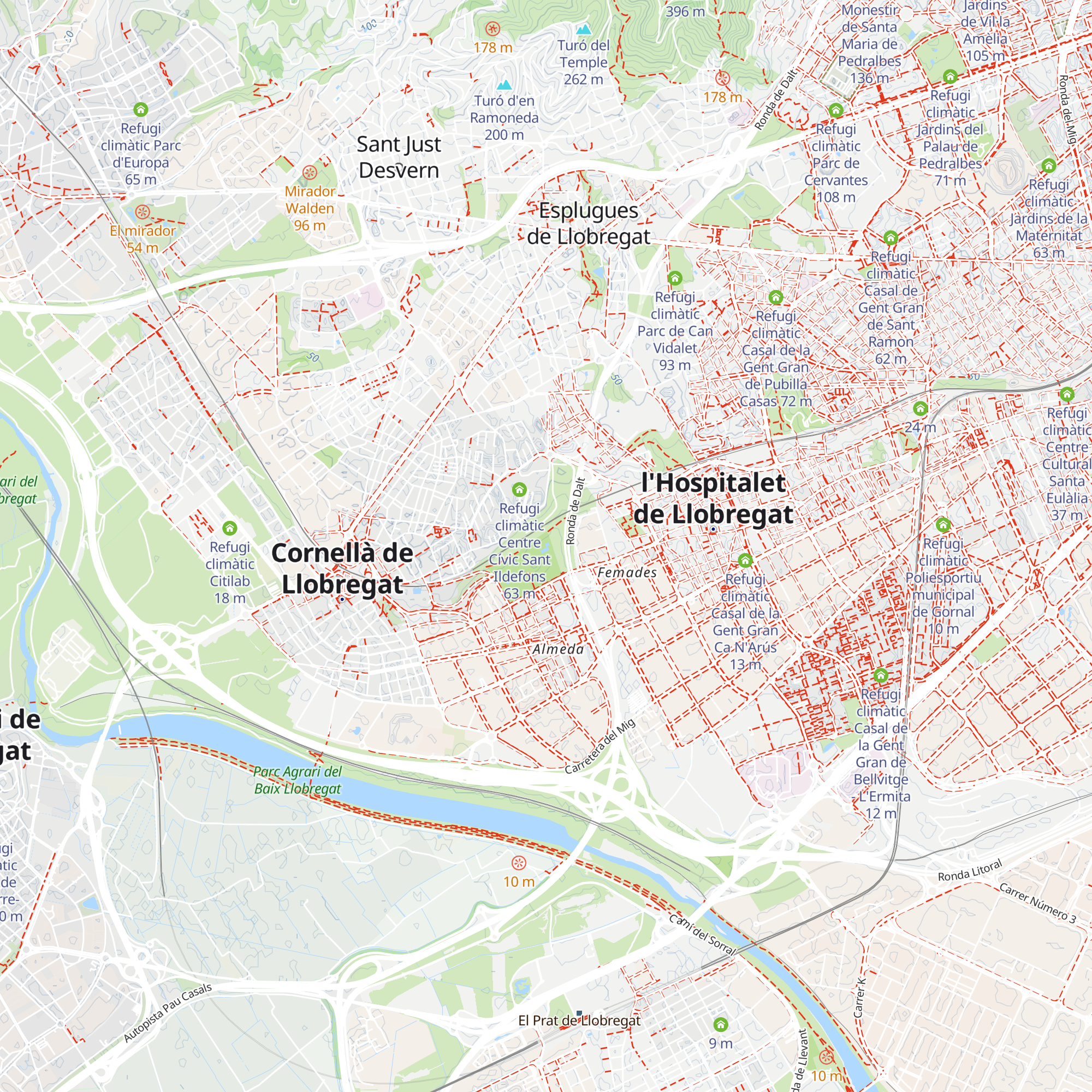 Refugi climàtic Complex Aquàtic i Esportiu Can Mercader map