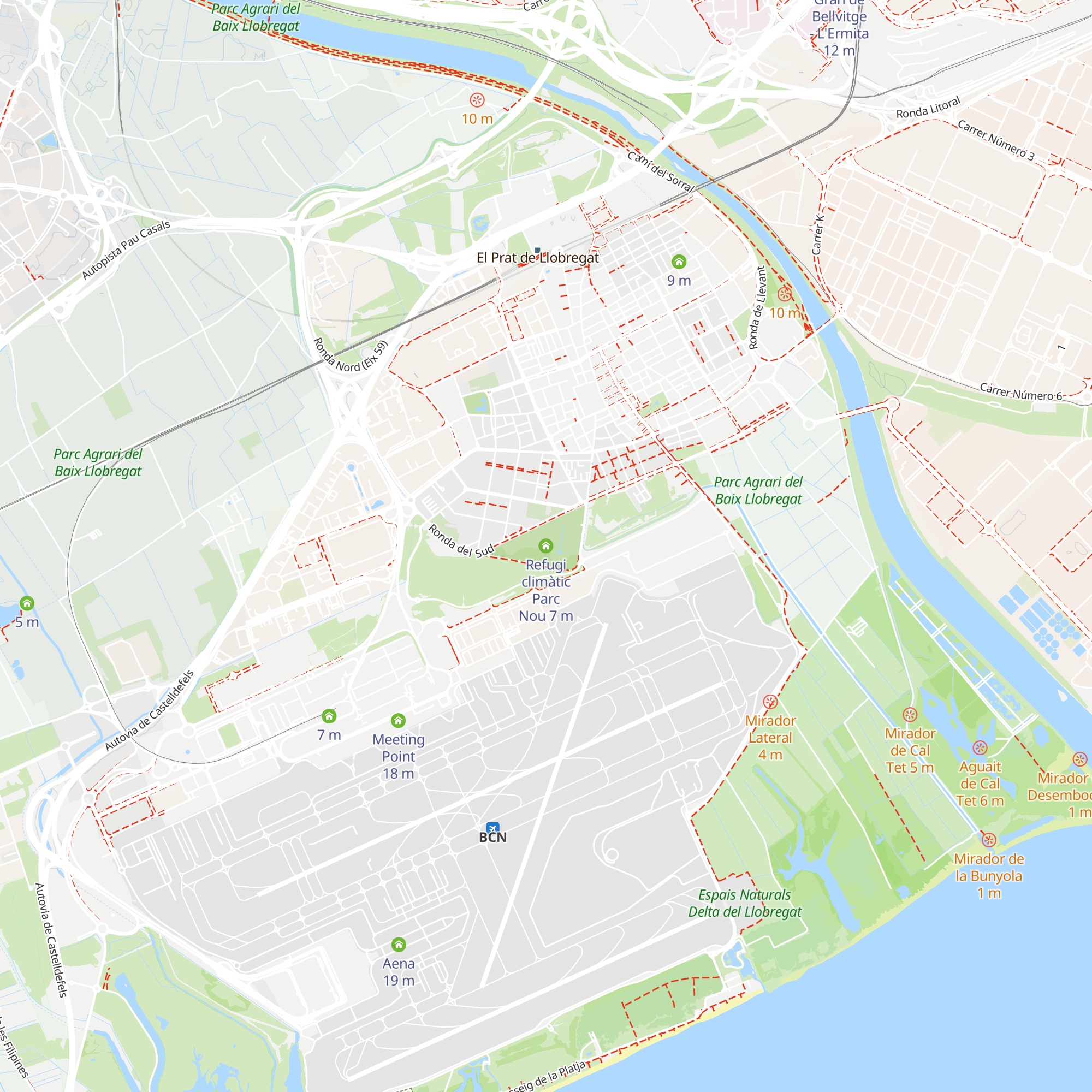 Refugi climàtic Parc Nou map