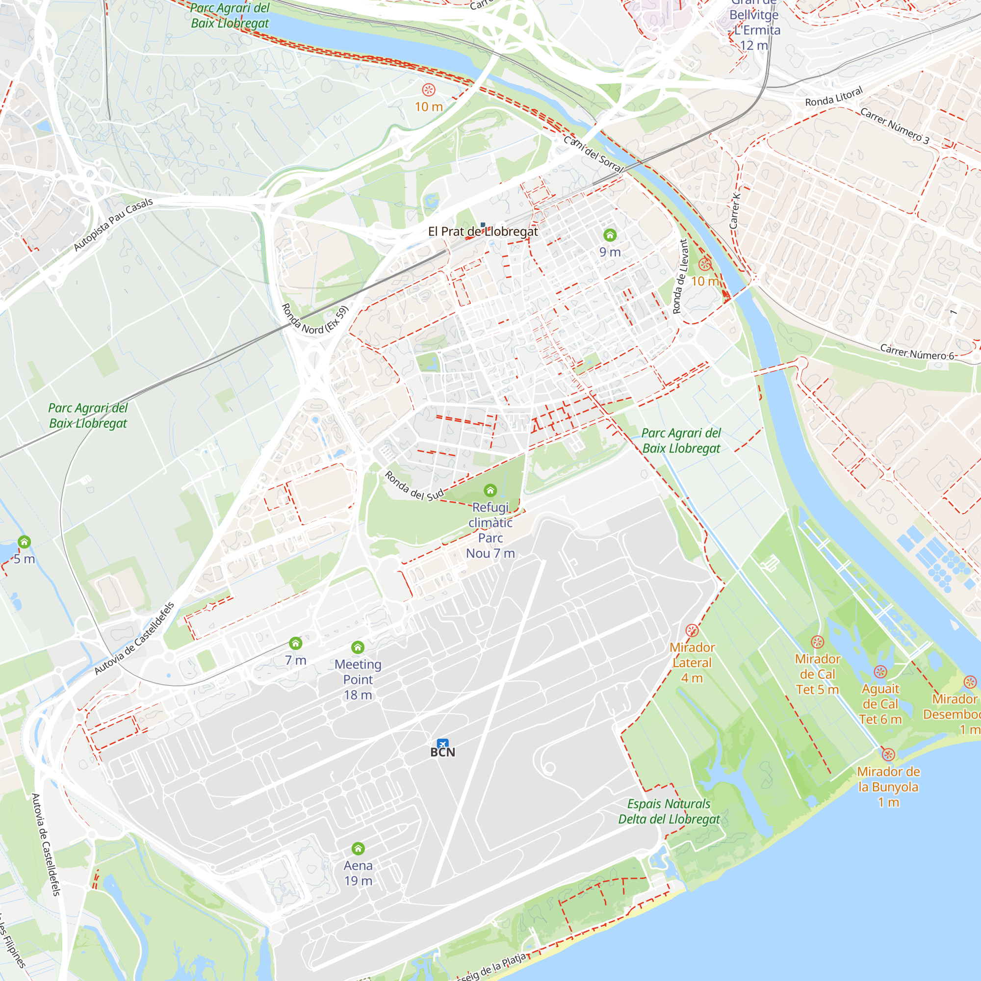Refugi climàtic Parc Nou map