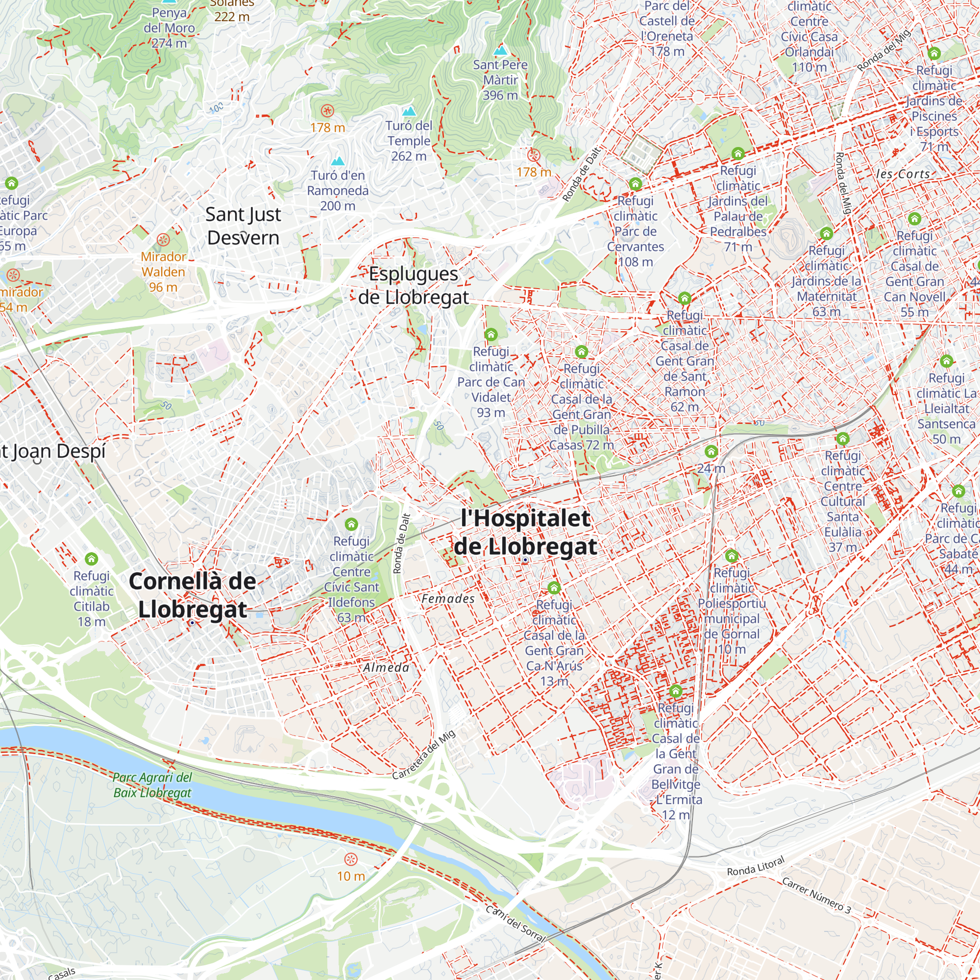 Refugi climàtic Parc de Can Buxeres map