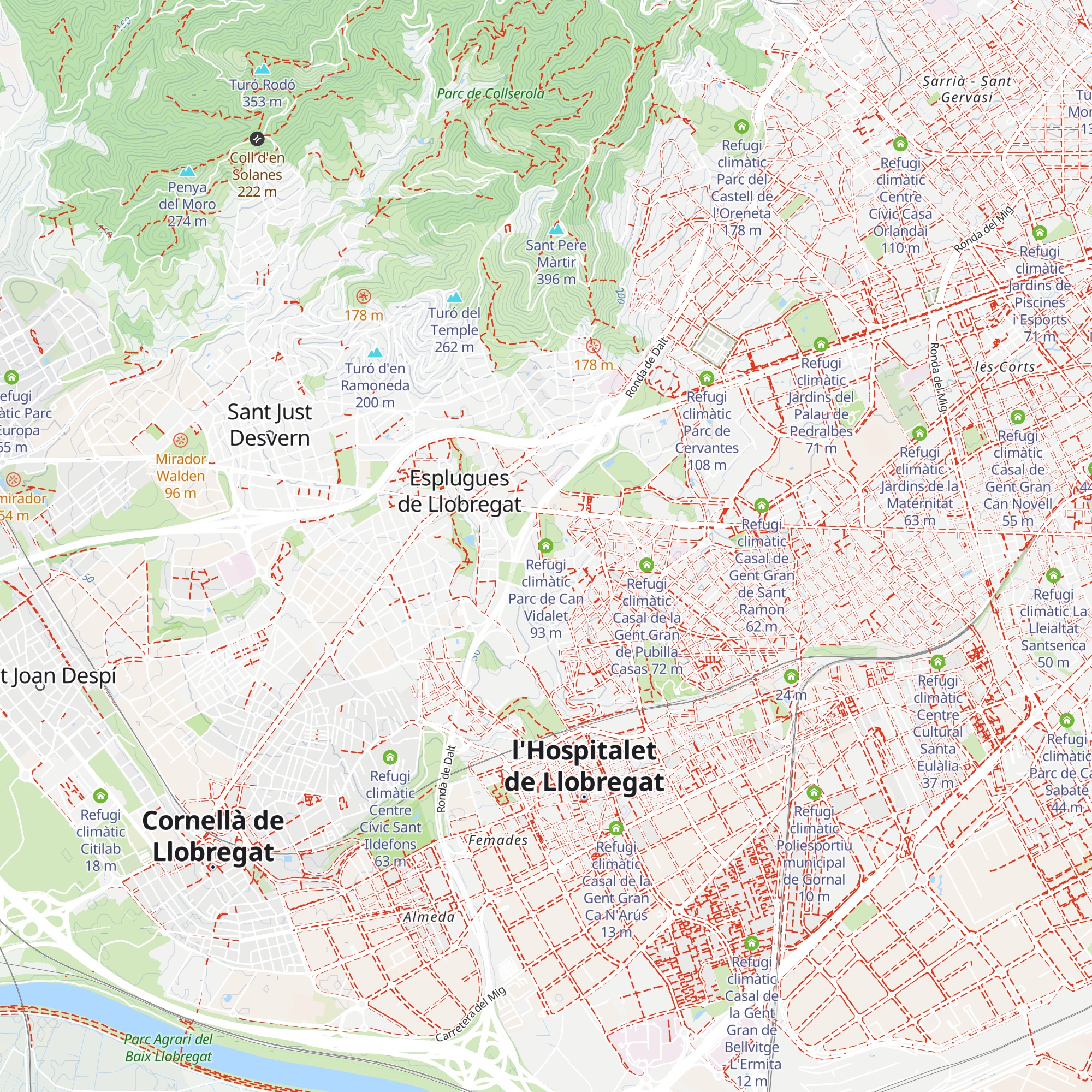 Refugi climàtic Parc de Can Vidalet map