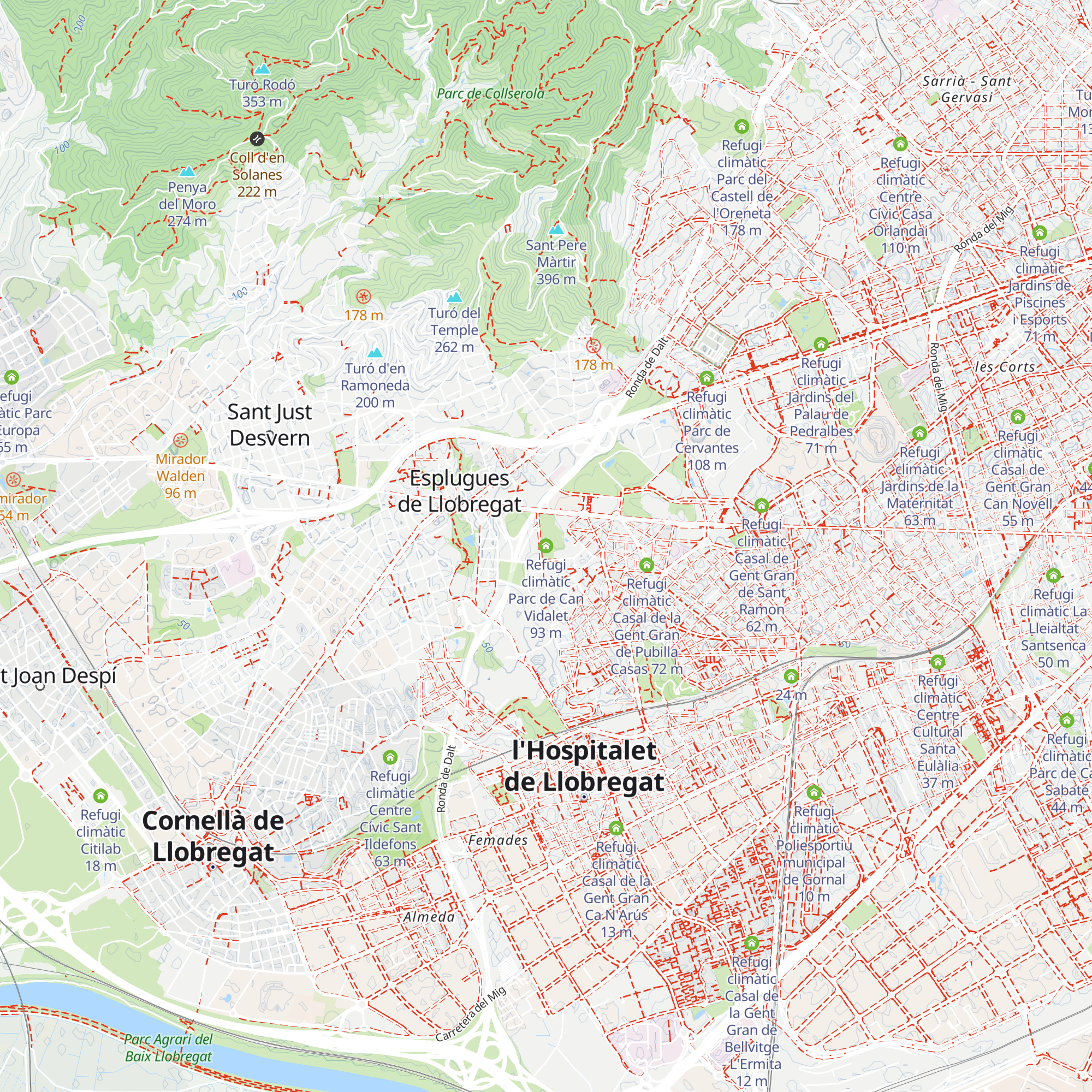 Refugi climàtic Parc de Can Vidalet map