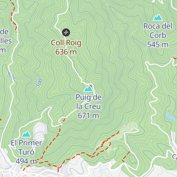 Map of Puig de la Creu