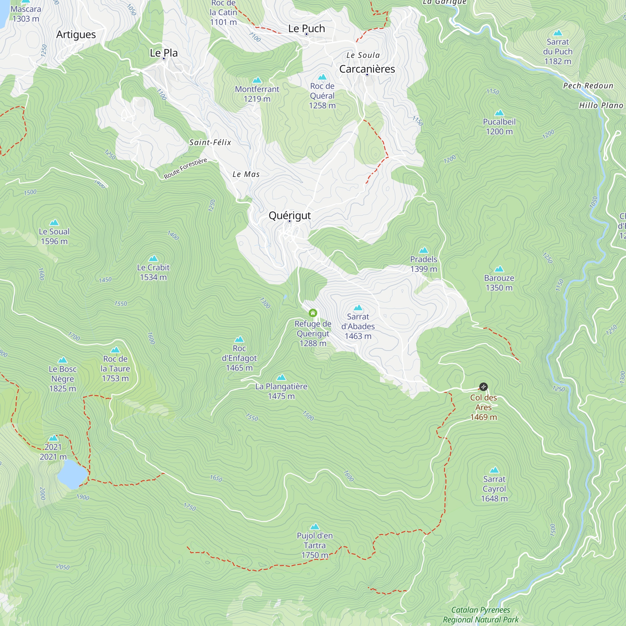 Refuge de Querigut map