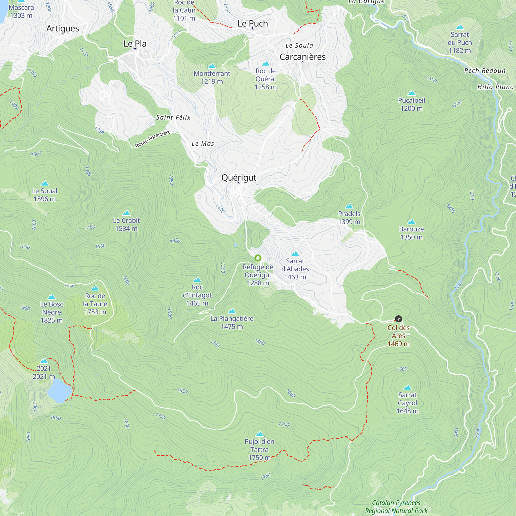 Refuge de Querigut map