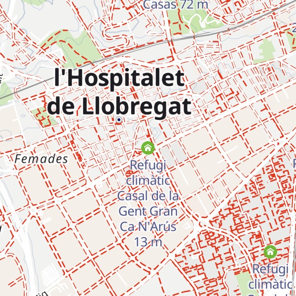 Map of Refugi climàtic Casal de la Gent Gran Ca N'Arús