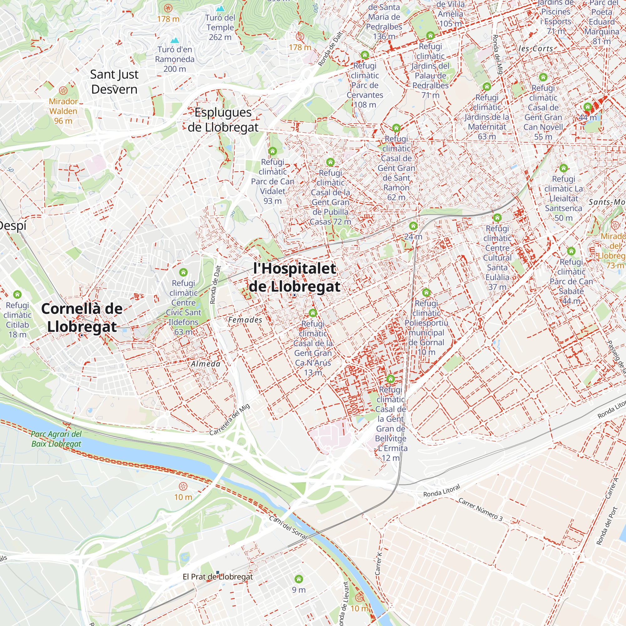 Refugi climàtic Casal de la Gent Gran Ca N'Arús map