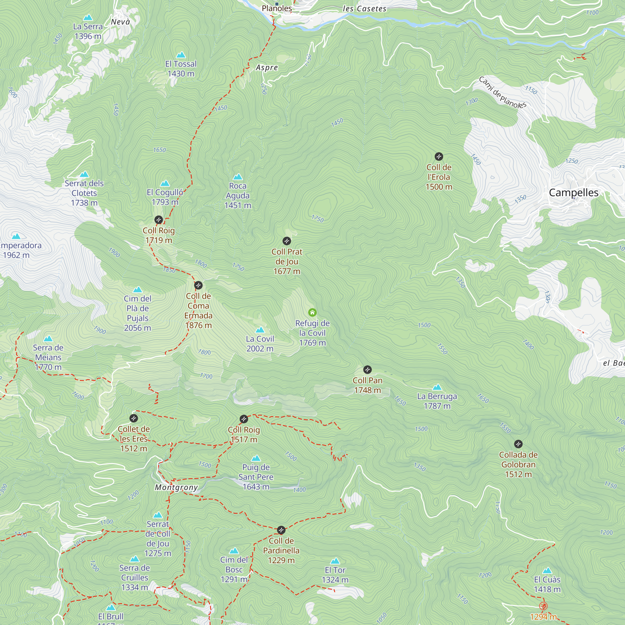Refugi de la Covil map