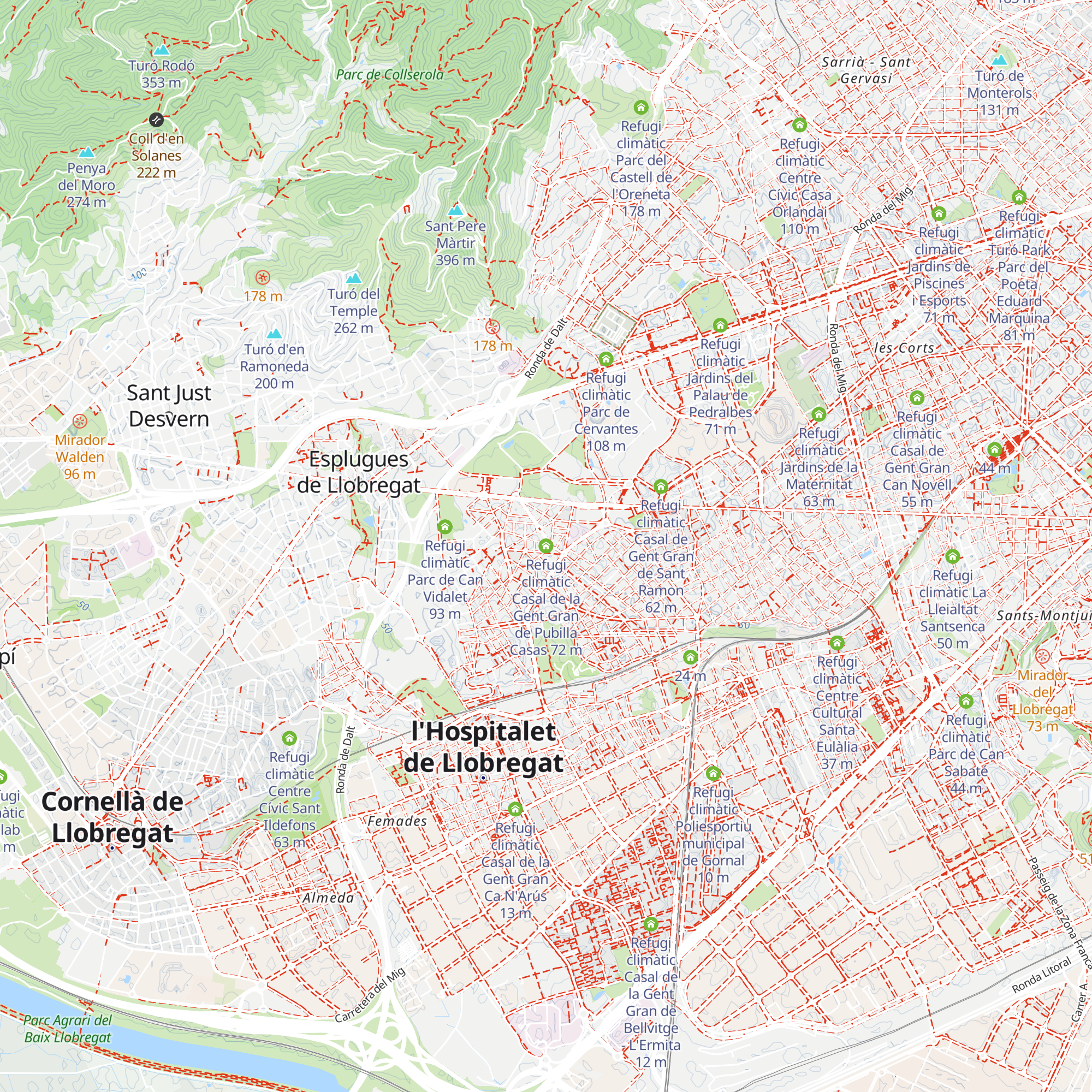 Refugi climàtic Casal de la Gent Gran de Pubilla Casas map