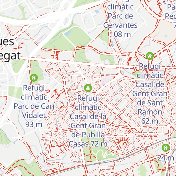 Map of Refugi climàtic Casal de la Gent Gran de Pubilla Casas