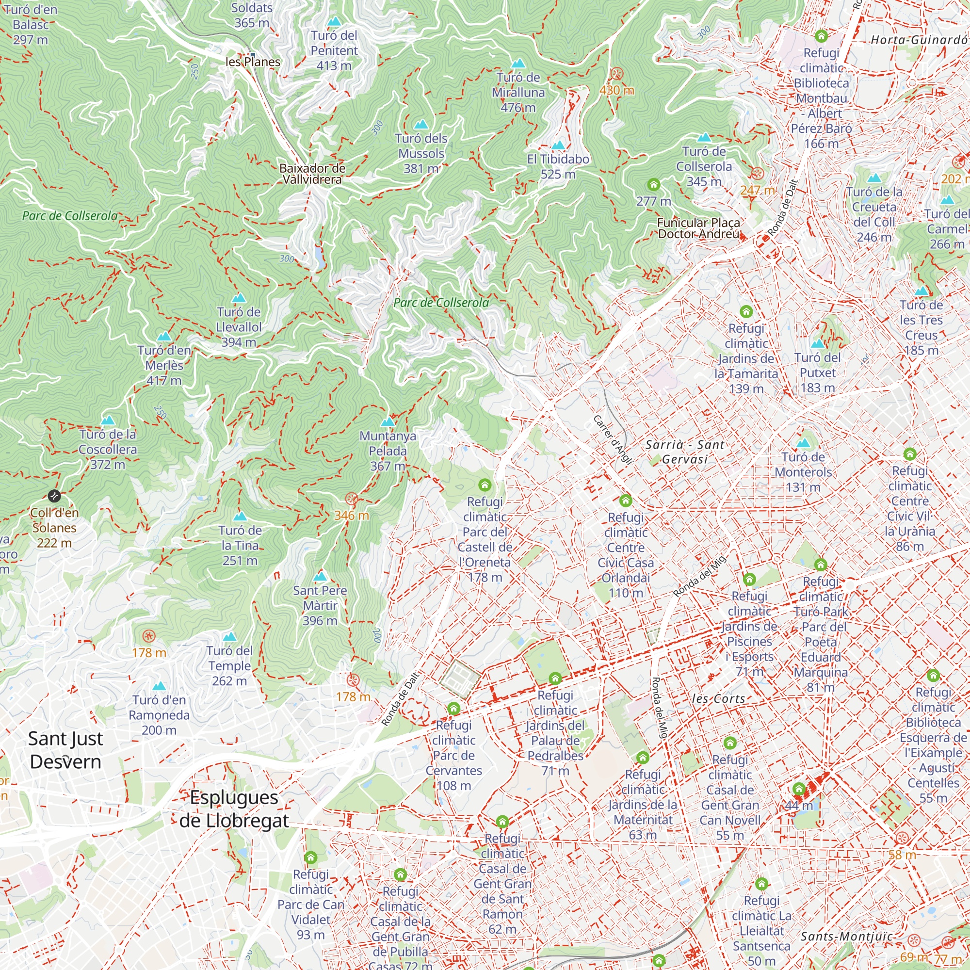 Refugi climàtic Parc del Castell de l'Oreneta map