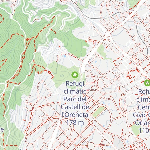 Map of Refugi climàtic Parc del Castell de l'Oreneta