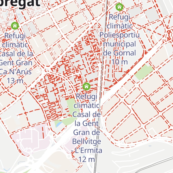 Map of Refugi climàtic Casal de la Gent Gran de Bellvitge - L'Ermita
