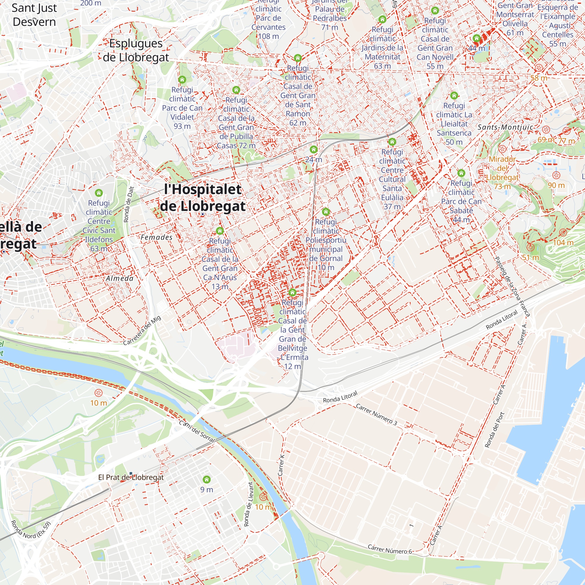 Refugi climàtic Casal de la Gent Gran de Bellvitge - L'Ermita map