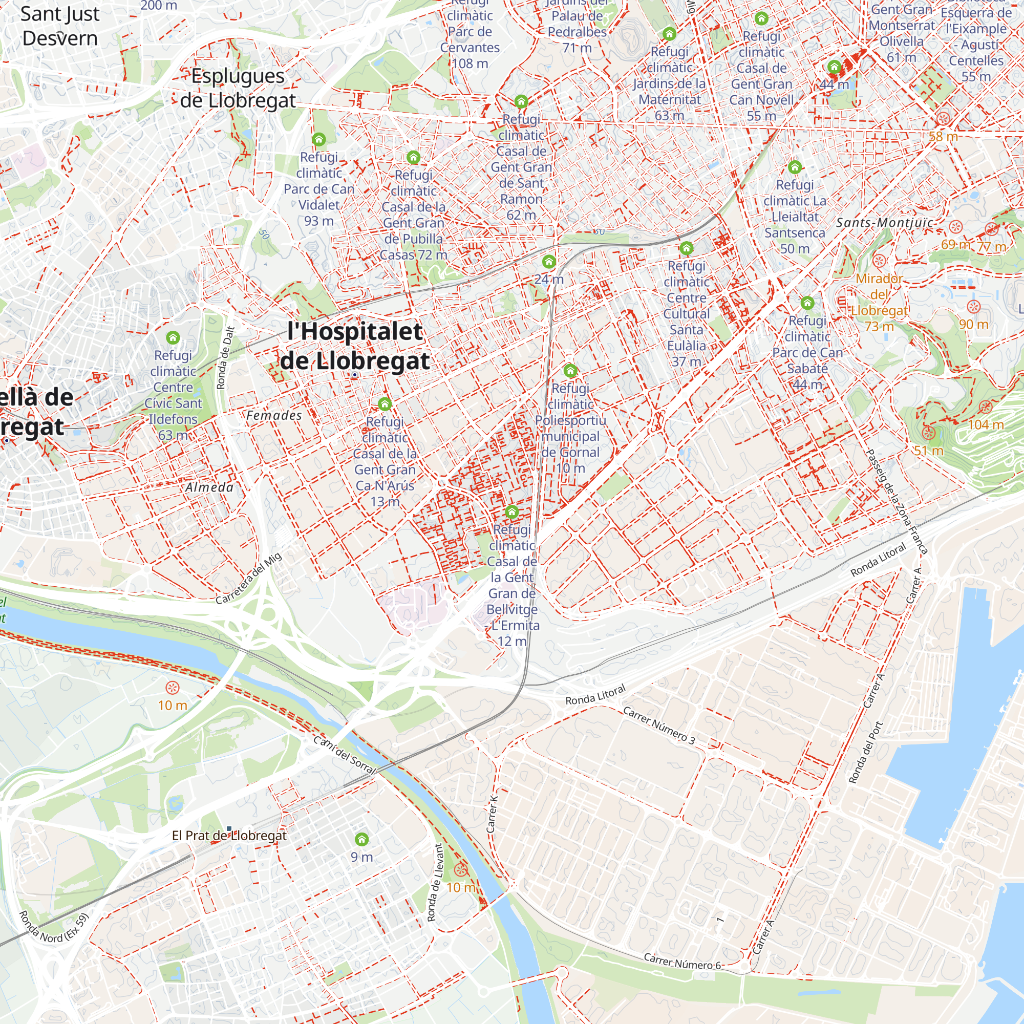 Refugi climàtic Casal de la Gent Gran de Bellvitge - L'Ermita map