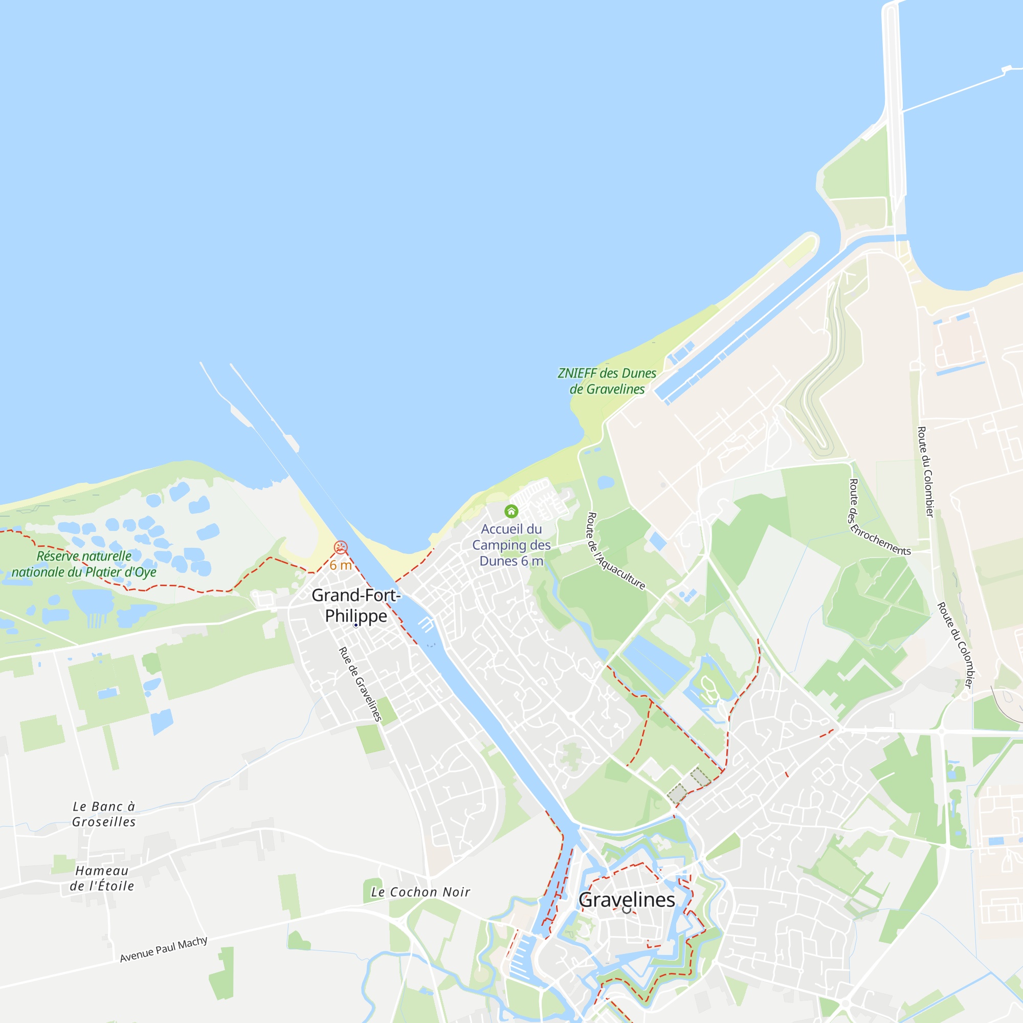 Accueil du Camping des Dunes map