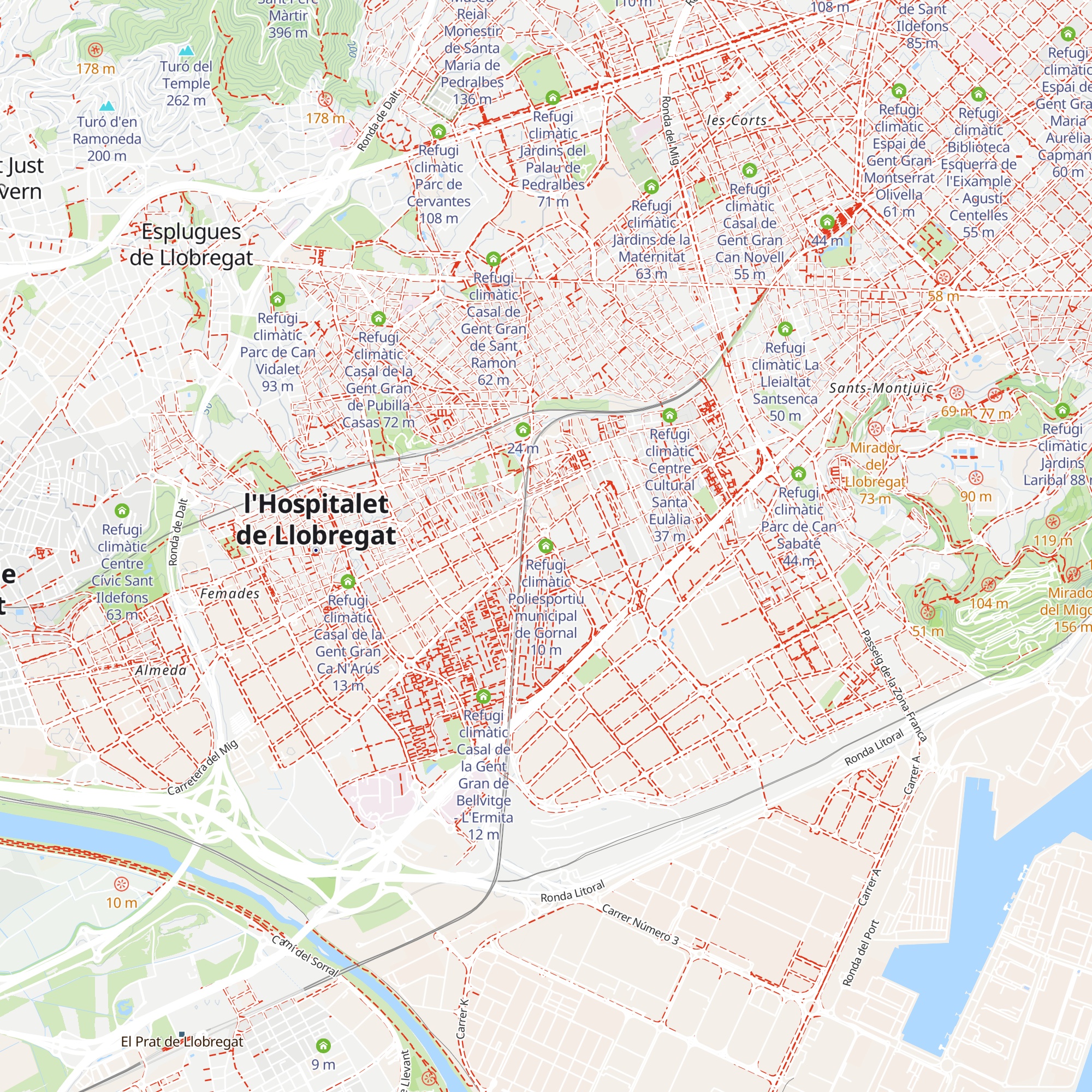 Refugi climàtic Poliesportiu municipal de Gornal map