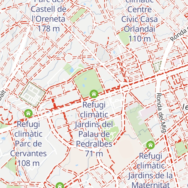 Map of Refugi climàtic Jardins del Palau de Pedralbes